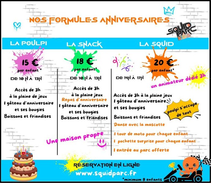squid parc nos formules pour petits et grands