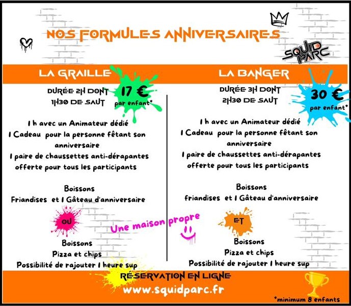 squid parc nos formules pour petits et grands